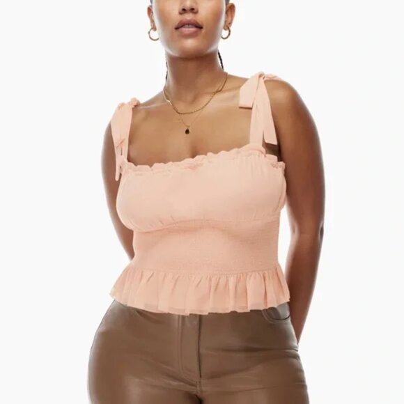 Aritzia Wilfred Ballad Camisole Top Chiffon Coral Blush NWT Size XL - Picture 1 of 7
